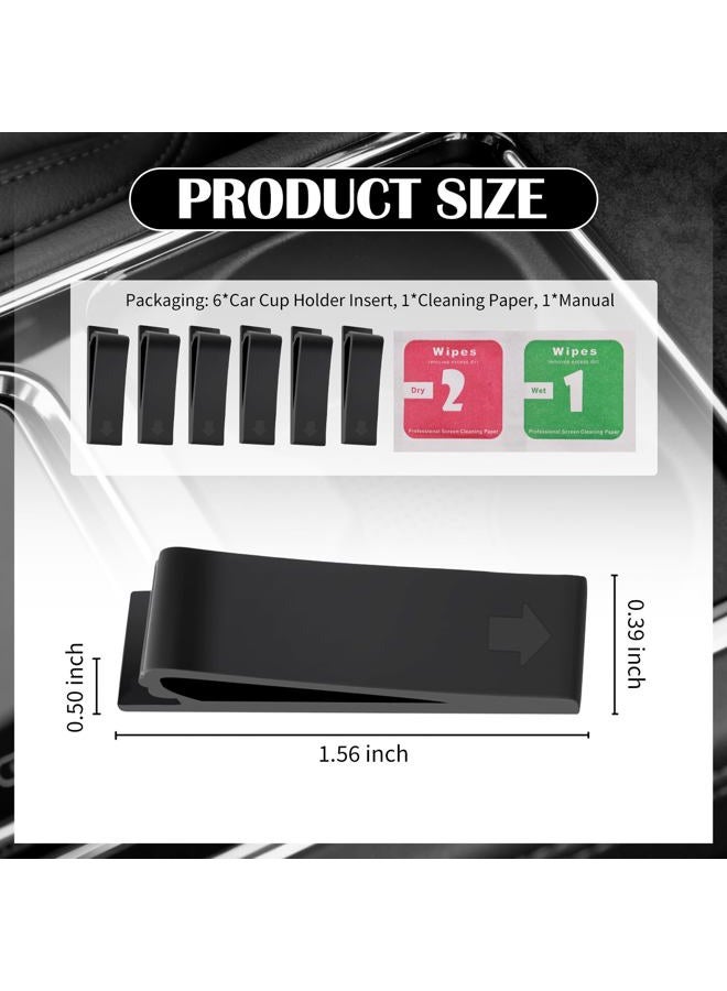 Figpade 6PCS Car Cup Holder Insert Silicone,Anti-Shake Curve Car Coasters Cupholder Stabilizer for Holding Cups/Bottles,Universal Self-Adhesive Cupholder Insert for Cars/SUVs/Trucks - Image 2