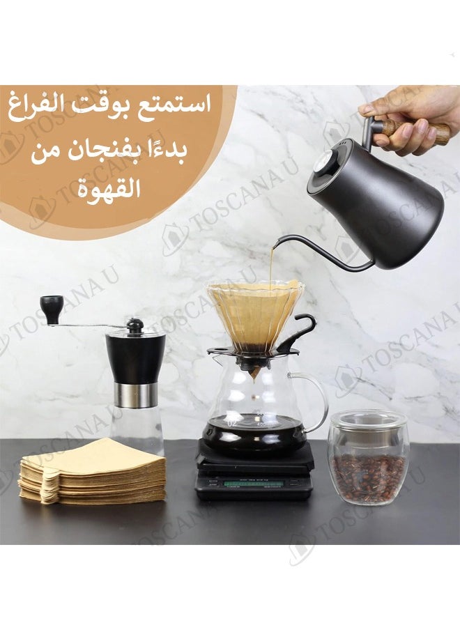 توسكانا يو - طقم قهوة V60، طقم ملحقات القهوة اليدوية، كلها في حقيبة سفر محمولة 57*16*27 سم - Image 1