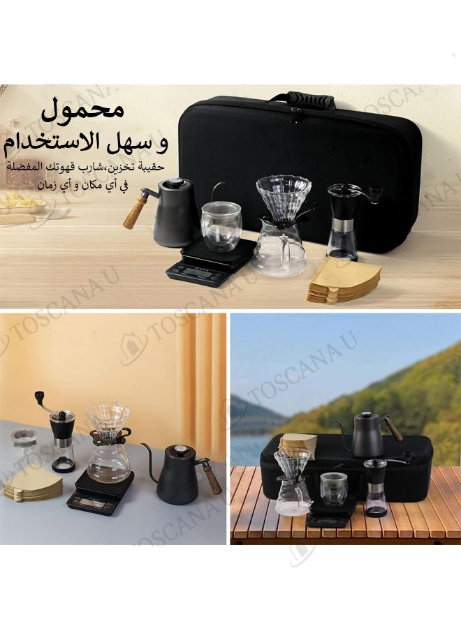 توسكانا يو - طقم قهوة V60، طقم ملحقات القهوة اليدوية، كلها في حقيبة سفر محمولة 57*16*27 سم - Image 1