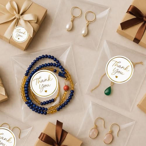 FEELOVE 1.5" Gold Thank You Stickers, 200 Pcs Self-Adhesive Envelope Seals Sticker for Packaging, Small Business, Wedding, Party - Image 5