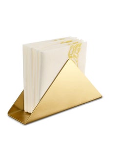 MIXDE Triangle Napkin Holder,Stainless Steel Cocktail Freestanding Flat Tissue Dispenser Organizer for Home Kitchen Countertops,Dinner Tables,Picnic Tables,Golden  - Image 1