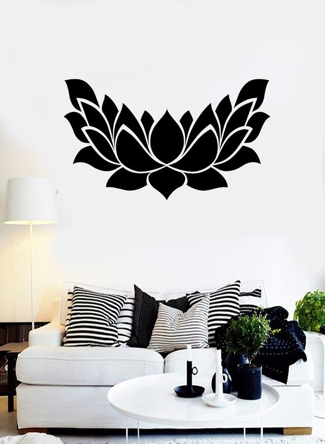 SnappySticker Flower Yoga Center Floral Wall Sticker for Bedroom Living Room Office ? Large Removable Waterproof Vinyl Wall Decal ? Home Decor Sticker Size: 25 X55