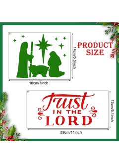 Geosar 20 Pcs Nativity Stencil Christmas Stencils Template Reusable PET Nativity Template Craft Xmas Painting Drawing DIY Stencil for Wood Signs and DIY Craft Projects  - Image 2