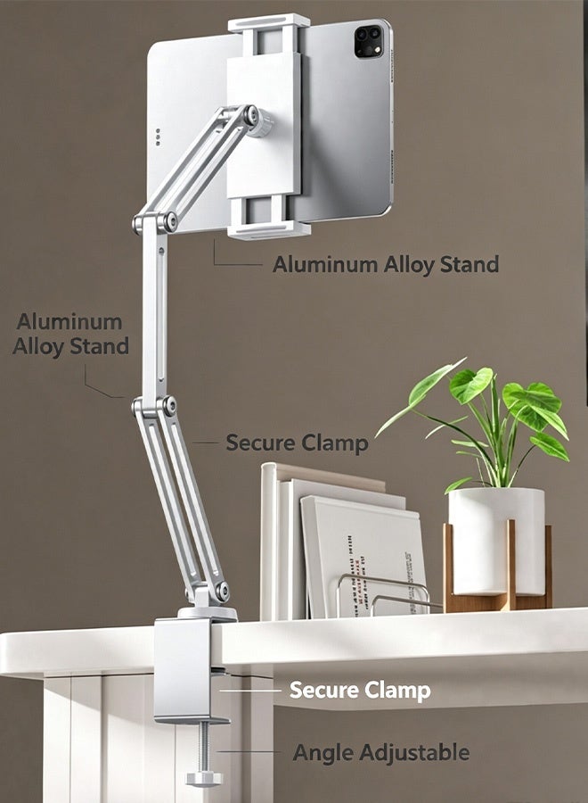 Tablet Stand Holder, Adjustable Gooseneck iPad/Phone Arm Clamp for Desk, 360° Rotation Stand, Portable Tablet Holder Stand, Bedside Tablet Desk Arm Mount, Monitor Stand Holder for Kindle, Ipad, iPhone or Other Devices - Image 3