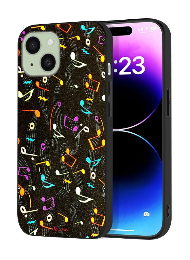 Tolwak Apple iPhone 15 Protective Case Cover Music Fabric Pattern - Image 1