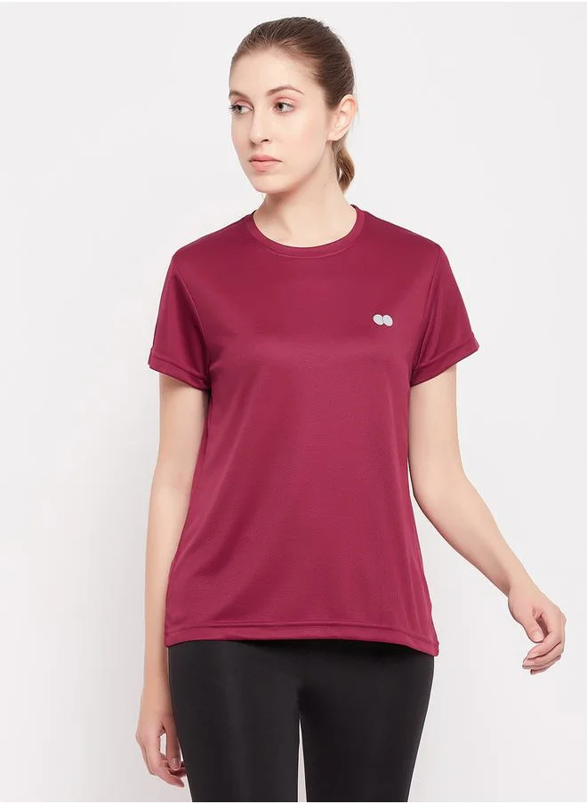 كلوفيا Round Neck Comfort Fit Active T-Shirt by Styli