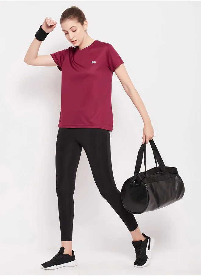 كلوفيا Round Neck Comfort Fit Active T-Shirt by Styli