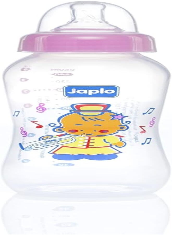 Japlo Japlo Streamline baby feeding Bottle with Anti-colic nipple & Lukewarm water mixer size 250 ml - pink colour (card) 