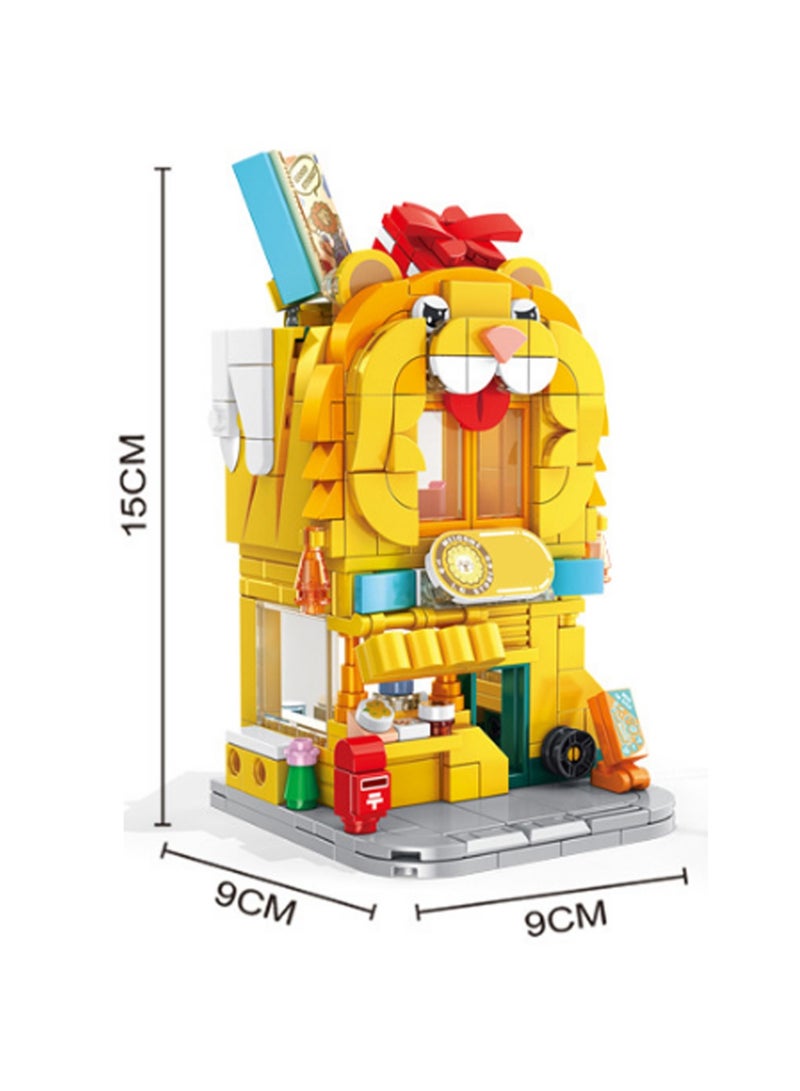 Loquat Lion Grocery Store Model Set Building Blocks Creative Diy Assembly Simulation Building Assembly Toys Children Adult Home Furnishings - Image 3