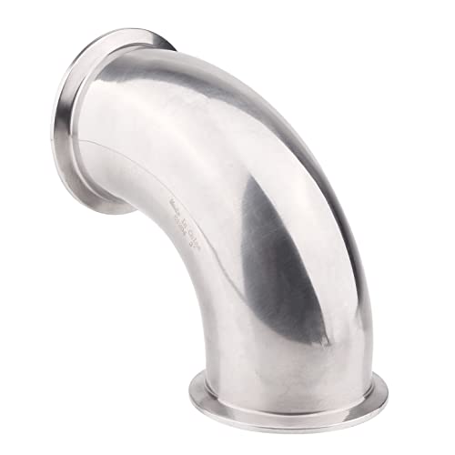 DERNORD Sanitary Ferrule Elbow 90 Degree Pipe Fitting with 2 Piece Silicone Gasket SS304 Tri Clamp (3" Tube OD) - Image 3