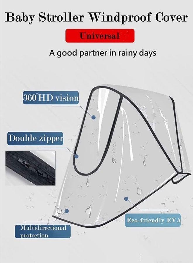 Super ZYouth Stroller Rain Cover, Transparent Weather Shield for Baby Strollers, Universal Waterproof Rain Cover, Travel-Ready Rain Cover Protects from Wind  Snow, Dust & Insects - Image 3