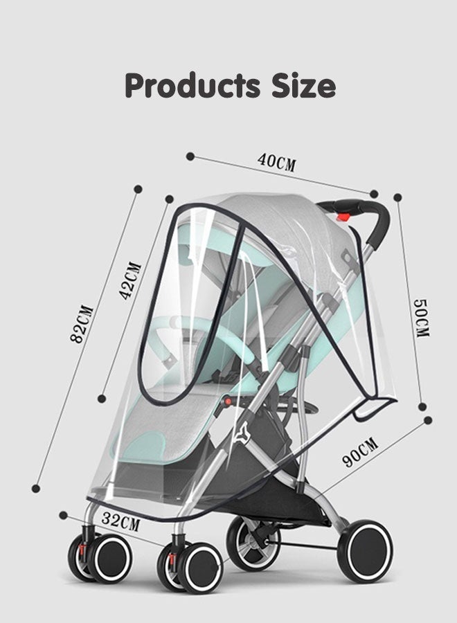 Super ZYouth Stroller Rain Cover, Transparent Weather Shield for Baby Strollers, Universal Waterproof Rain Cover, Travel-Ready Rain Cover Protects from Wind  Snow, Dust & Insects - Image 2