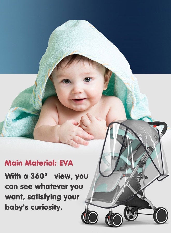 Super ZYouth Stroller Rain Cover, Transparent Weather Shield for Baby Strollers, Universal Waterproof Rain Cover, Travel-Ready Rain Cover Protects from Wind  Snow, Dust & Insects - Image 4