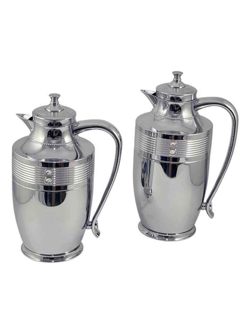 Home Maker Flask 0.75L/1L 2-Piece Set - Stainless Steel Silver  - Image 1