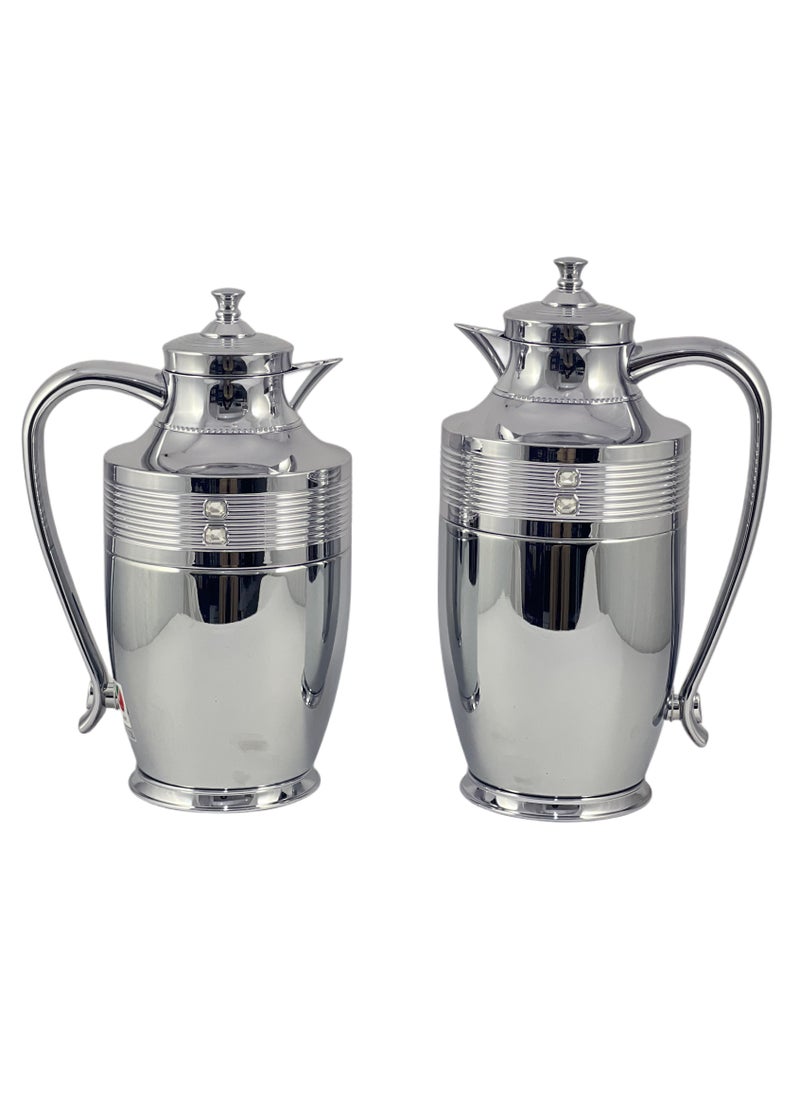 Home Maker Flask 0.75L/1L 2-Piece Set - Stainless Steel Silver  - Image 2