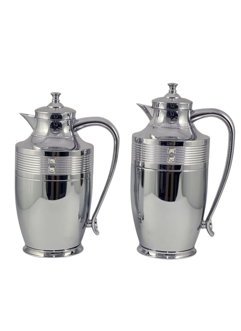 Home Maker Flask 0.75L/1L 2-Piece Set - Stainless Steel Silver  - Image 3