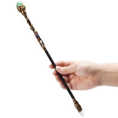 Rich Boxer Fine Handcrafted Crystal Magic Wand Green Aventurine Gemstone White Crystal Magic Wand for Witches and Wizards - Image 1