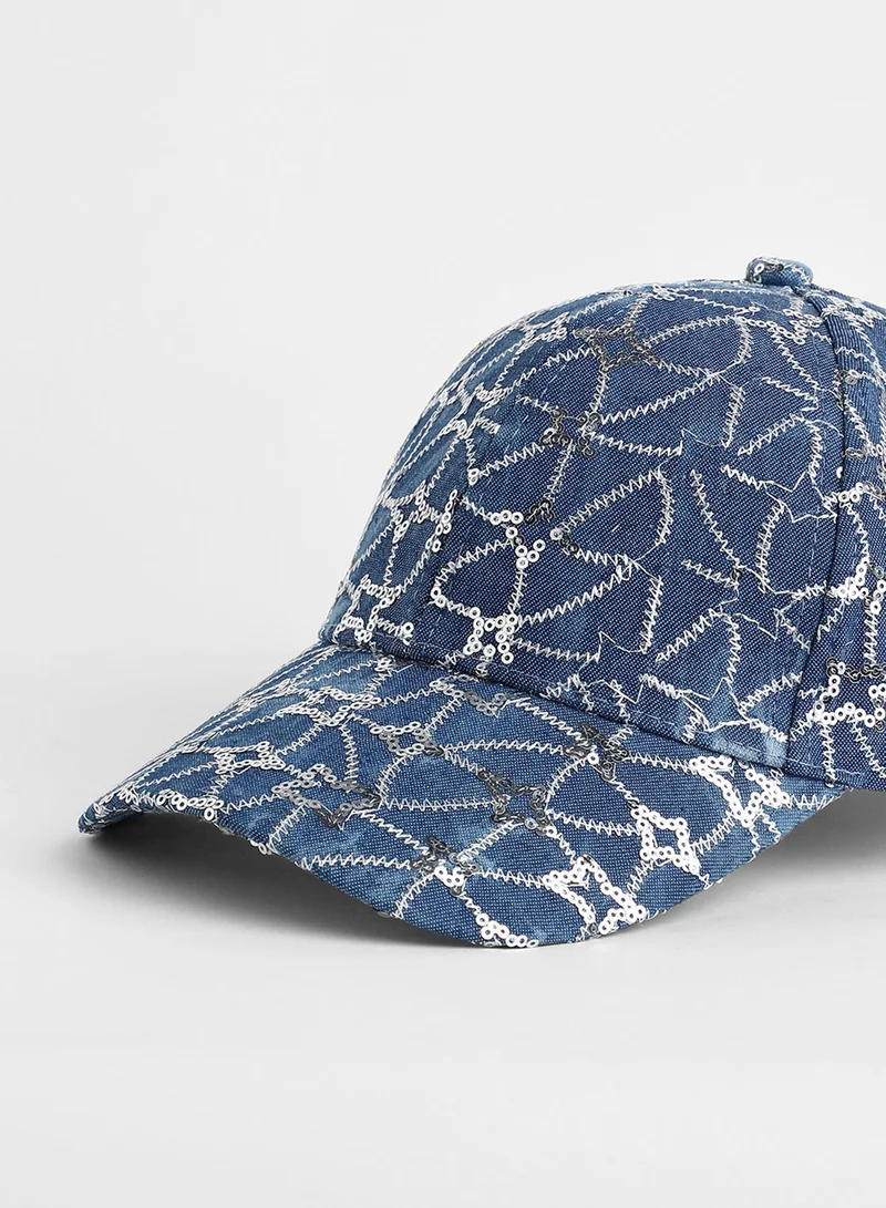 Haute Sauce Sequined Star Baseball Cap