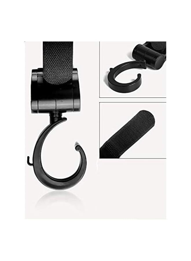 SHOWAY Stroller Hooks Pack Of 2 Xtra Large Heavy Duty Stroller Clips For Diaper Bag Pushchair Backpack Jogger Purse Walker Shopping Grocery Black - Image 4