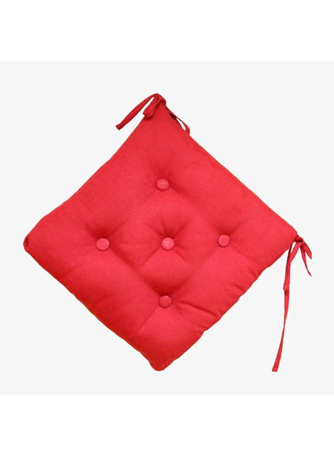 DANUBE HOME Ayaana Chair Pad Polyester Canvas Dyed Chair Pad For Living Room  L 40 x W 40 cm  Red  - Image 1