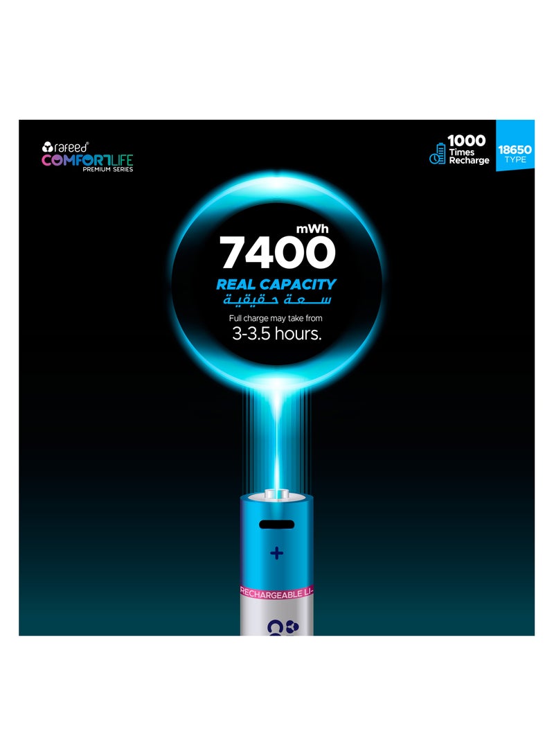 رافيد بطارية رفيد قابلة للشحن مقاس 18650 عدد 1 قطعة 2000mAH  - Image 3