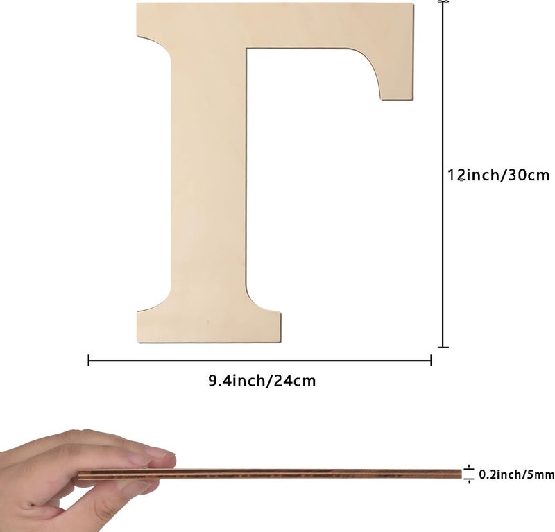Focal20 Large Wooden Greek Letters 12 Inch Unfinished Greek Wooden Letters Γ Gamma Wood Alphabet Letters for Wall Decor DIY Crafts Sorority Fraternity Party Decoration Birthday Gift Nursery Home Wall Art - Image 2