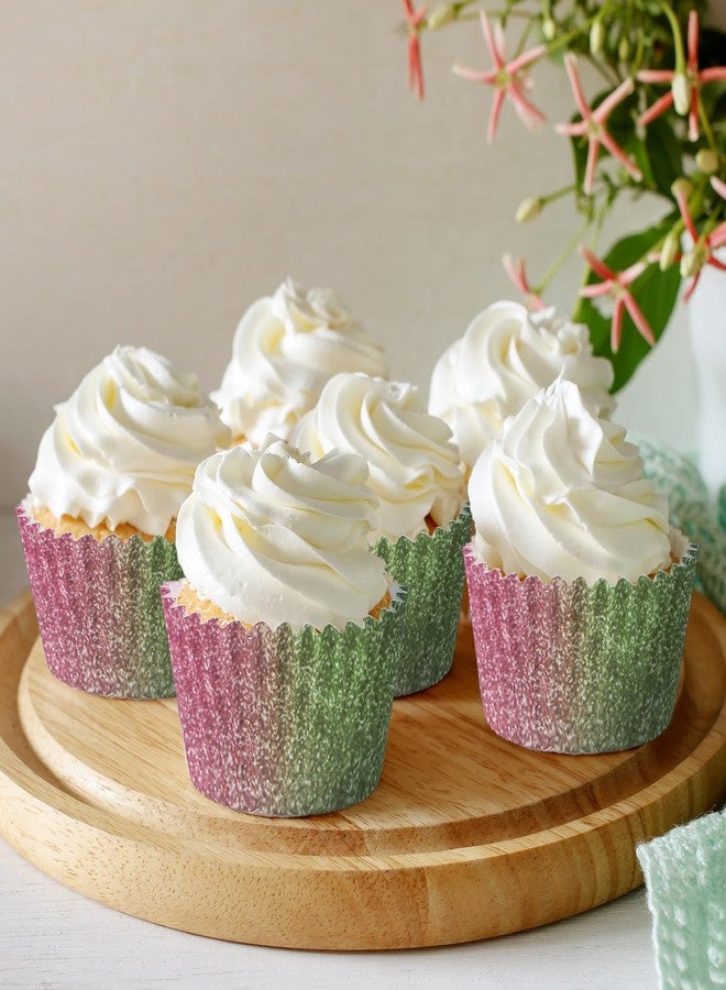 Vesici 300 Pcs Pink and Green Party Decoration Cupcake Paper Witch Theme Baking Cups Wrapper Liners Cake Foil Cupcake Liners for Baking Cupcakes Party Supply - Image 2