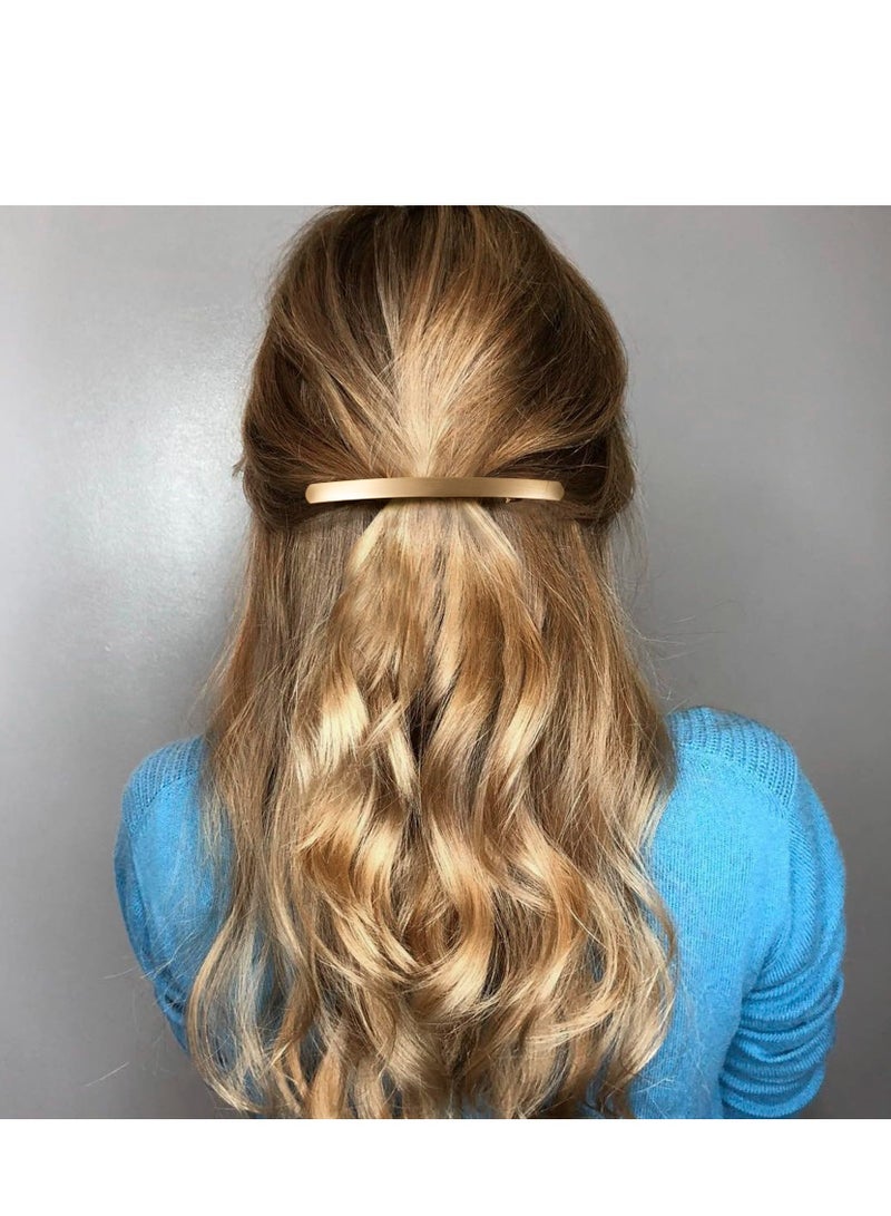 SOLARAE مشابك شعر معدنية، 3 قطع بسطح ناعم مشابك ذهبية، أنماط فرنسية، مشابك بسيطة بنابض، للفتيات والنساء والسيدات، زينة رأس لحفلات الزفاف - Image 4