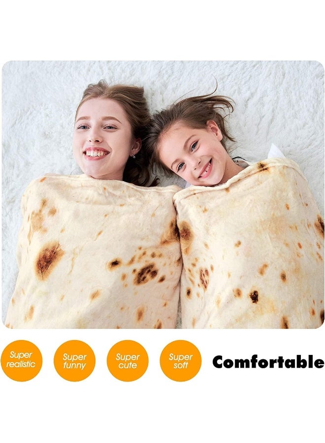 CASOFU Burritos Tortilla Blanket, Double Sided Giant Flour Tortilla Throw Blanket, Novelty Tortilla Blanket For Your Family, 285 Gsm Soft And Comfortable Flannel Taco Blanket  - Image 1