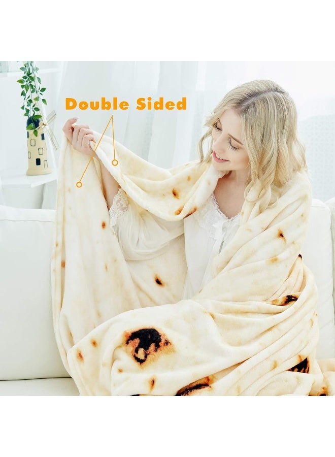 CASOFU Burritos Tortilla Blanket, Double Sided Giant Flour Tortilla Throw Blanket, Novelty Tortilla Blanket For Your Family, 285 Gsm Soft And Comfortable Flannel Taco Blanket  - Image 4