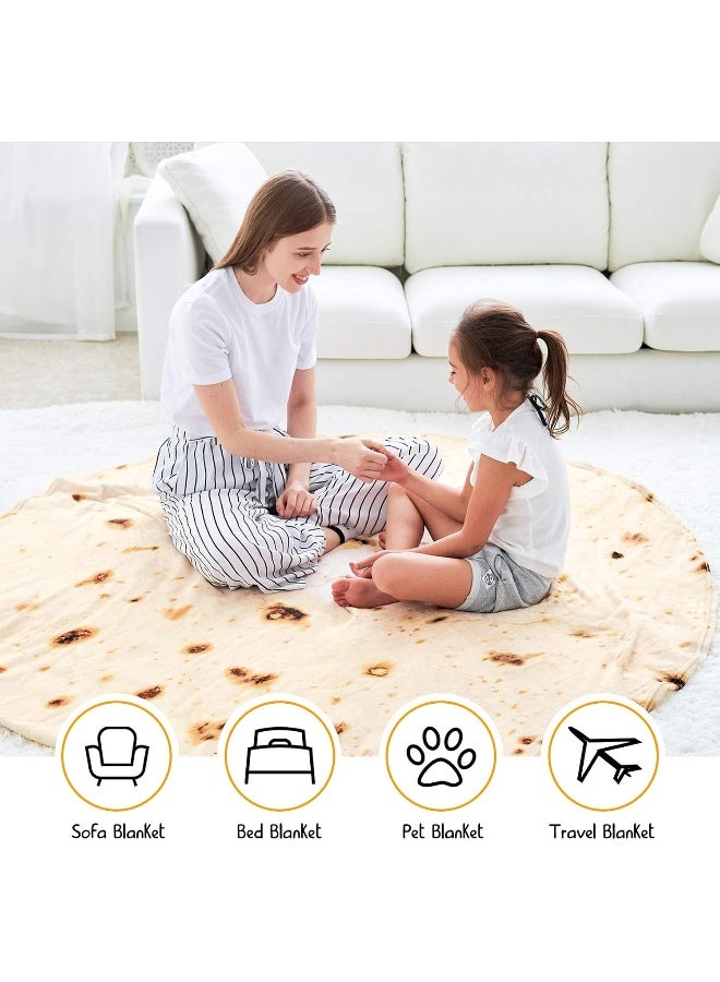 CASOFU Burritos Tortilla Blanket, Double Sided Giant Flour Tortilla Throw Blanket, Novelty Tortilla Blanket For Your Family, 285 Gsm Soft And Comfortable Flannel Taco Blanket  - Image 5