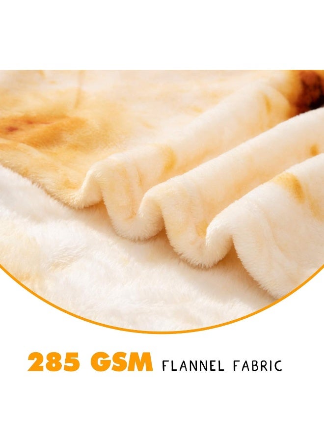 CASOFU Burritos Tortilla Blanket, Double Sided Giant Flour Tortilla Throw Blanket, Novelty Tortilla Blanket For Your Family, 285 Gsm Soft And Comfortable Flannel Taco Blanket  - Image 2