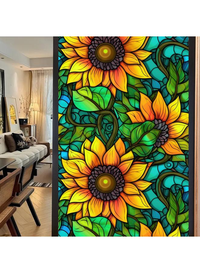 Bluejw BL156-170  Flower Sea Electrostatic Glass Sticker PVC Glue-free Window Sticker Home Decorative Window Glass Sticker - Image 1