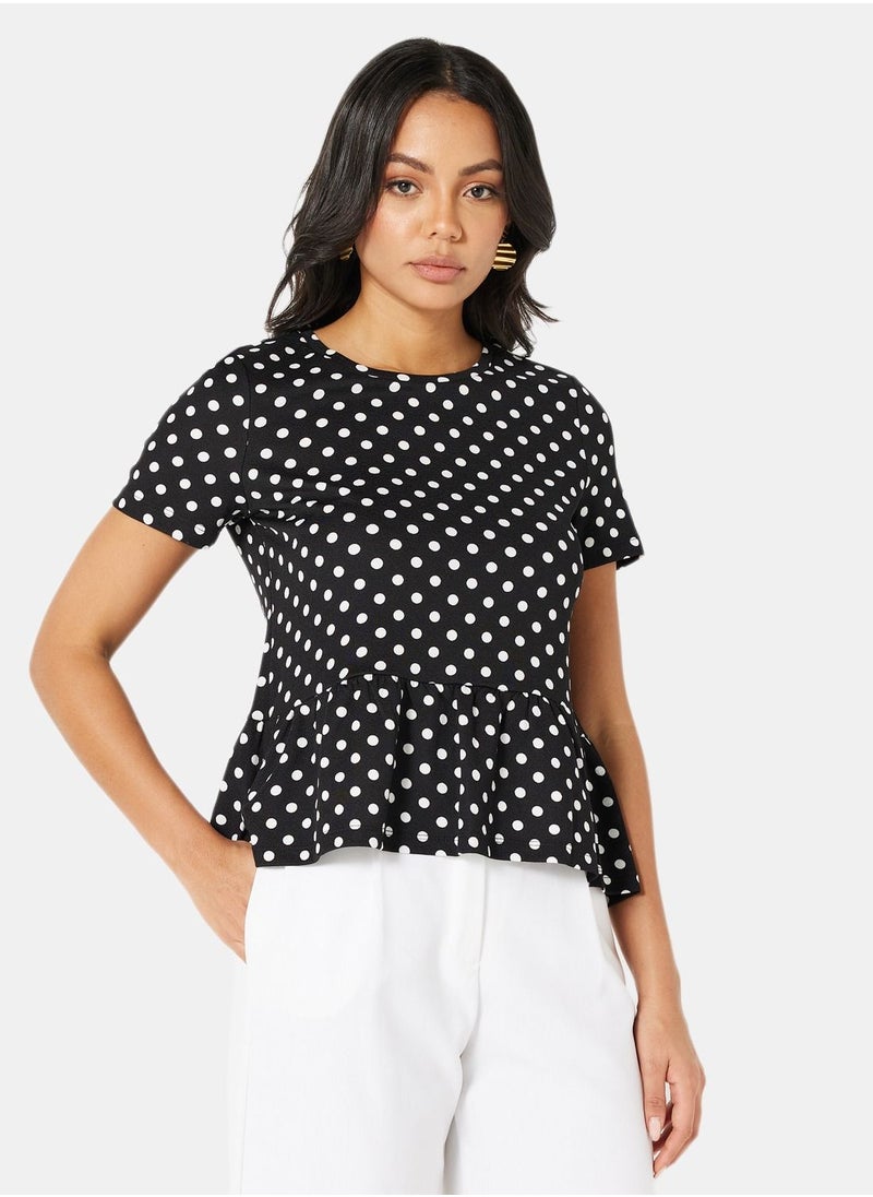 I.Scenery - Polka Dot Print Top - Image 1