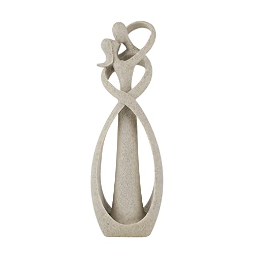 Trycooling Kissing Lovers Statue Abstract Sculpture Resin Statues for Home Decor Modern Home Office Desktop Shelf Bookshelf Decor (Sandstone) - Image 1