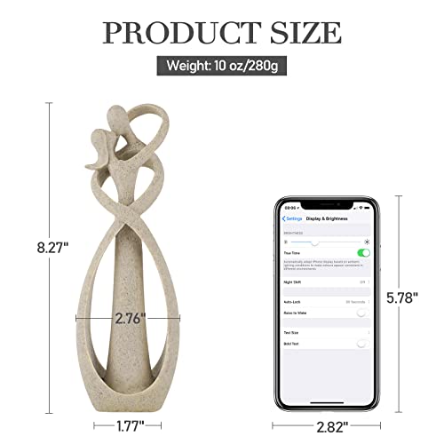 Trycooling Kissing Lovers Statue Abstract Sculpture Resin Statues for Home Decor Modern Home Office Desktop Shelf Bookshelf Decor (Sandstone) - Image 2