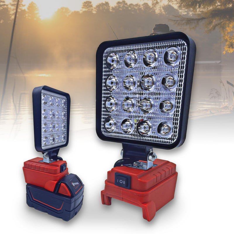 byczone Cordless Work Light Compatible with Milwaukee 18V Battery Wide Beam Flood Light with Two USB Charging Port Flashlight for EmergencyWorkshopGarage 1pcs 48w - Image 2