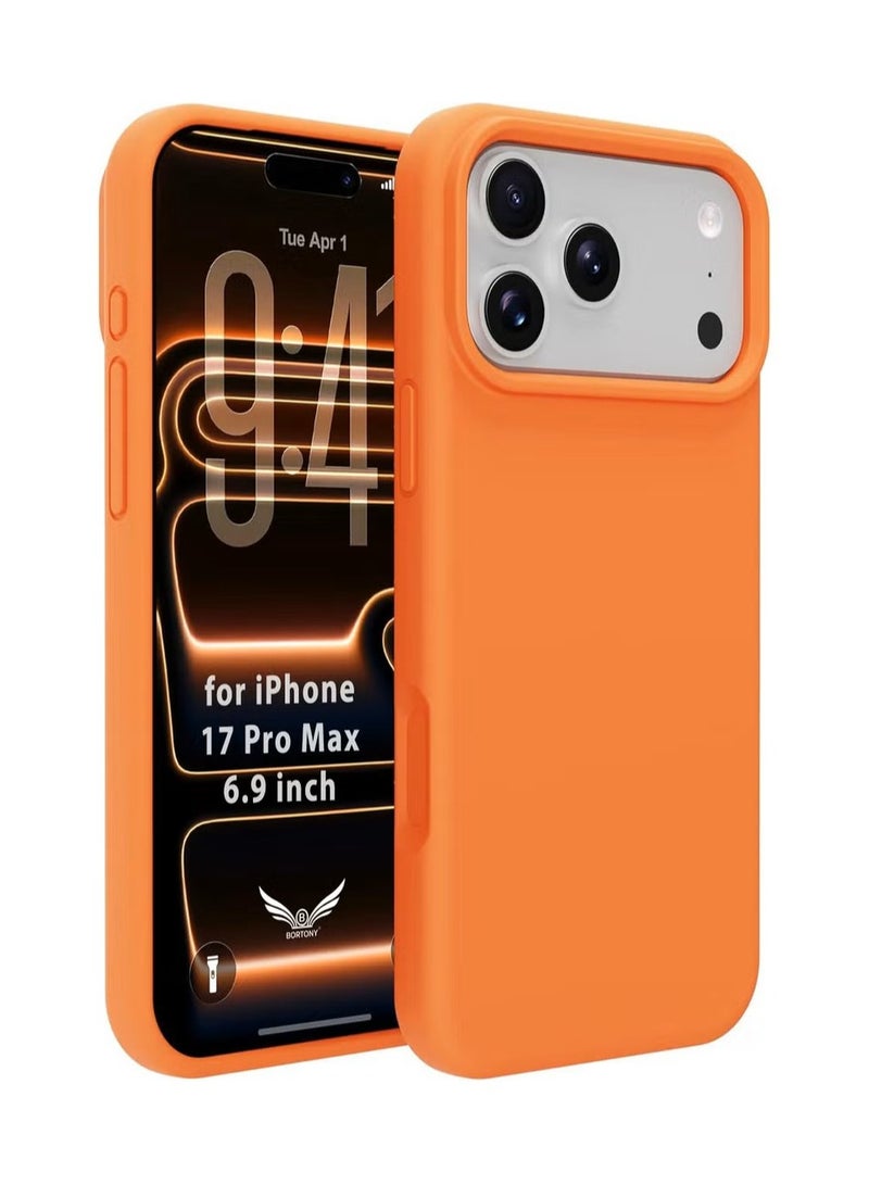 general Bortony Premium Liquid Silicone Protective Case for iPhone 17 Pro Max (6.9") - Cosmic Orange - Image 1