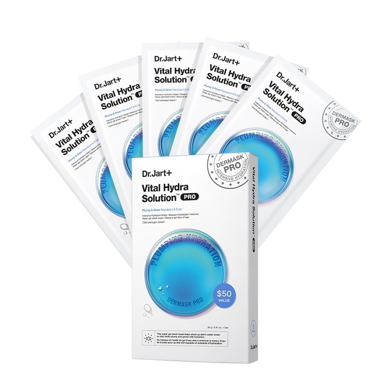 Dr.Jart+ Dermask Vital Hydra Solution Glow Face Mask with Hyaluronic Acid | Sheet Mask | Korean Skin Care