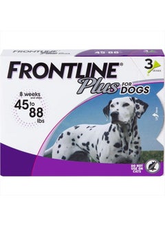 Frontline FRONTLINE Plus Flea and Tick Treatment for Large Dogs Up to 45 to 88 lbs., 3 Treatments  - Image 1
