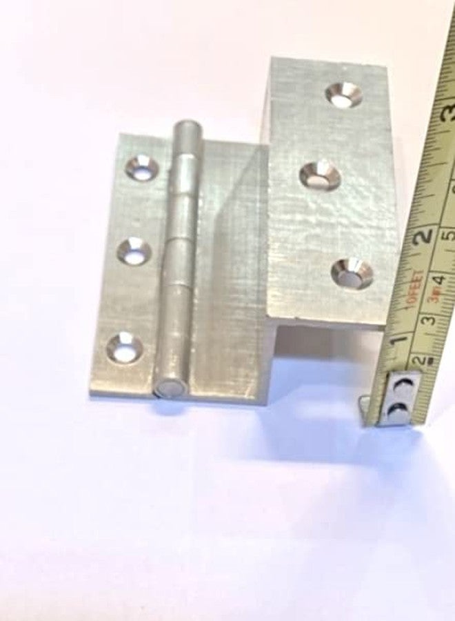 BRASK Brass L Hinges 3" x 1/2" x 1.1/2" Silver Satin Finish (Pack of 6) (25 mm) - Image 4