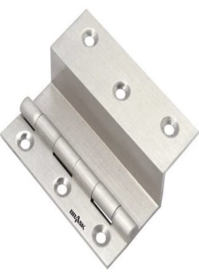 BRASK Brass L Hinges 3" x 1/2" x 1.1/2" Silver Satin Finish (Pack of 6) (25 mm) - Image 1