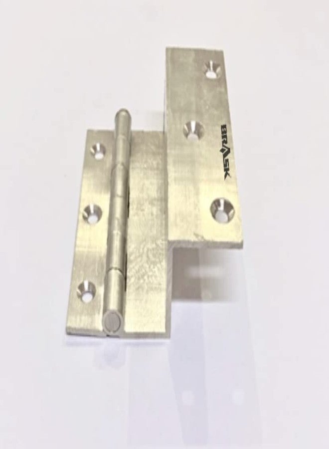BRASK Brass L Hinges 3" x 1/2" x 1.1/2" Silver Satin Finish (Pack of 6) (25 mm) - Image 3
