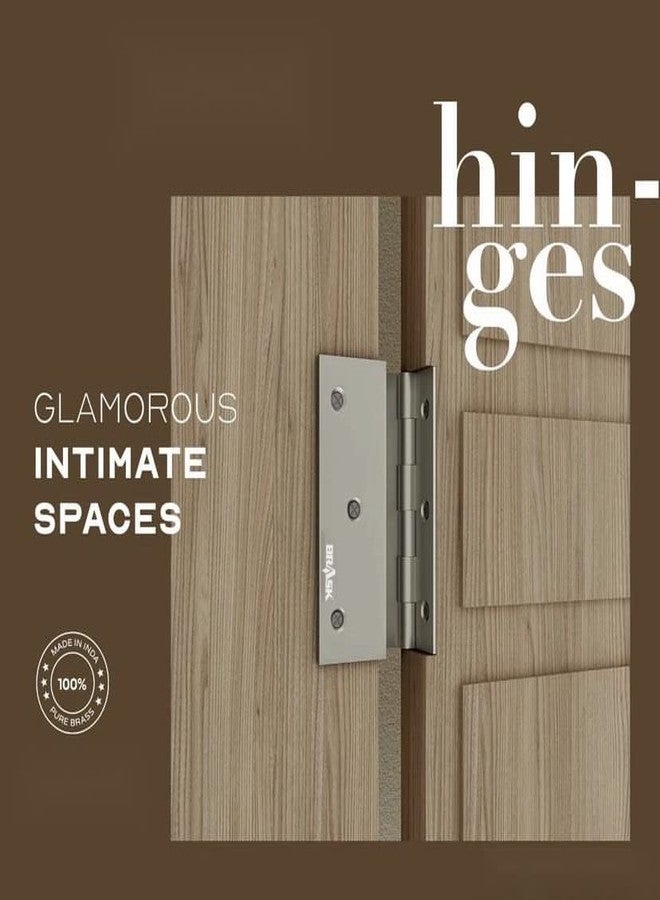 BRASK Brass L Hinges 3" x 1/2" x 1.1/2" Silver Satin Finish (Pack of 6) (25 mm) - Image 5