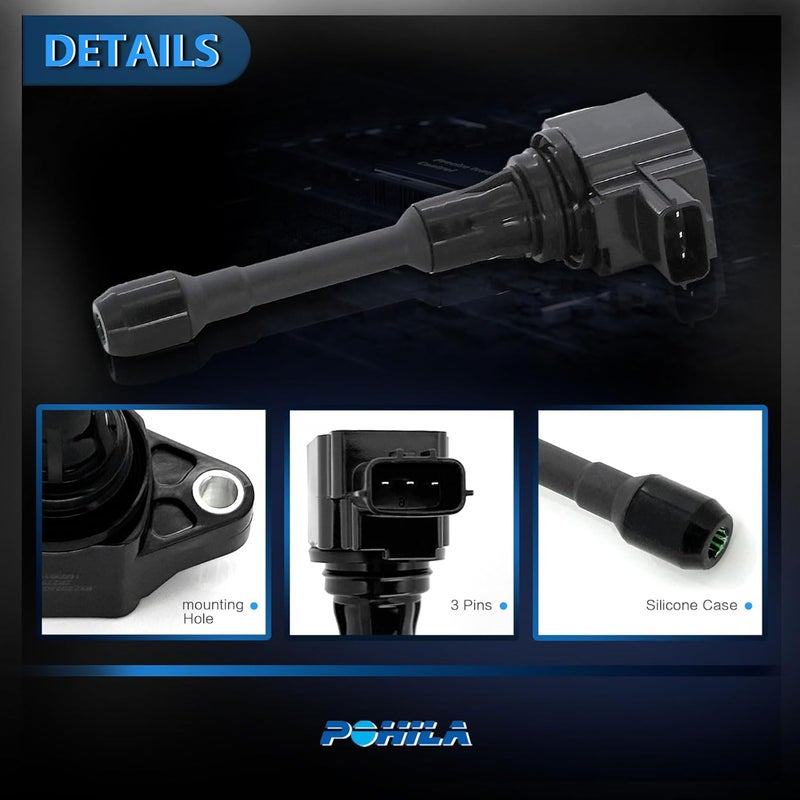 POHILA Ignition Coil Set of 4 for Nissan Infiniti Models - Image 4