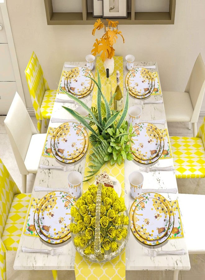 Atonofun Bee Party Supplies, Bee Plates and Napkins, Cups, Napkins and Forks, Bee Party Decorations for Baby Shower, Birthday, Happy Bee Day, Serves 24 - Image 5
