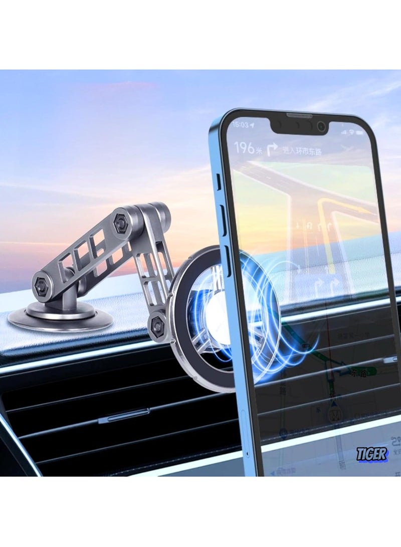 TIGER Universal Car Phone Holder – 20 Strong Magnets, 360° Rotation Magnetic Phone Mount for iPhone 16 Pro, Samsung, and All Smartphones (Black) – Secure, Durable, Adjustable Mobile Holder for Cars - Image 1
