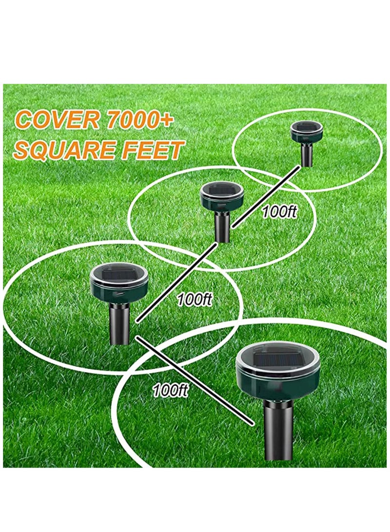 Excefore طارد مول شمسي فائق الصوت، 1 قطعة لإيقاف القوارض المدفوعة بالطاقة الشمسية، طارد صوتي للمول والقنافذ والأفاعي والجرذان والسمان في الحديقة والساحة - Image 5