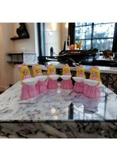 Taşdevri Life Tasdevri Life Pink Bow Turkish Delight Girl Coffee Side Presentation Turkish Delight Sugar Bowl 6 Piece Set  - Image 1