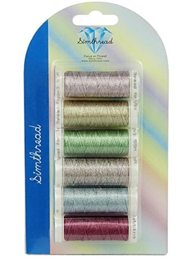 Simthread 6 Colors 3-Ply Metallic Shuttle Tatting Yarn 50 Meters Each for Shuttle Tatting Jewellery lacemaking #2 - Image 2